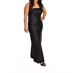 NEW IN THE BEGINNING strapless open back maxi dress in black